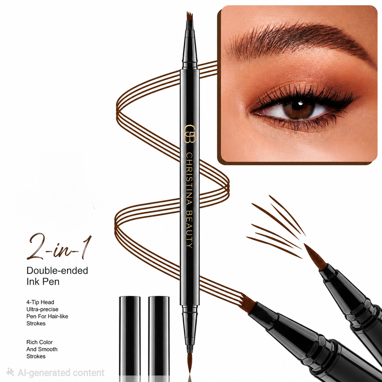 2-in-1 Double Ended Eyebrow Ink Pen